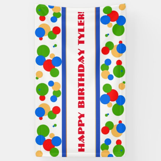 Polka Dot Birthday Banner (Verticaal)