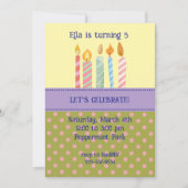 Polka Dot Birthday Invitation Kaart (Voorkant)
