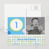 Polka Dot Birthday Party Briefkaart (Voorkant / Achterkant)