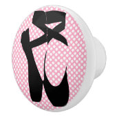 Polka Dot Black Ballet Slippers Meubelknop Keramische Knop (Rechts)