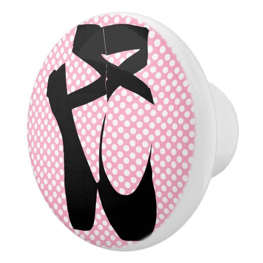 Polka Dot Black Ballet Slippers Meubelknop Keramische Knop (Rechts)