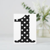 Polka Dot Black en White One Briefkaart (Staand voorkant)
