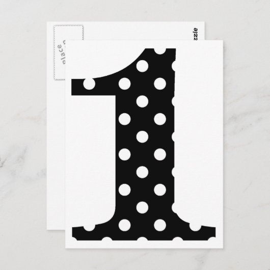 Polka Dot Black en White One Briefkaart (Voorkant / Achterkant)