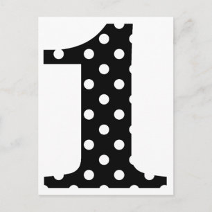 Polka Dot Black en White One Briefkaart