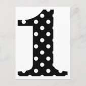 Polka Dot Black en White One Briefkaart (Voorkant)