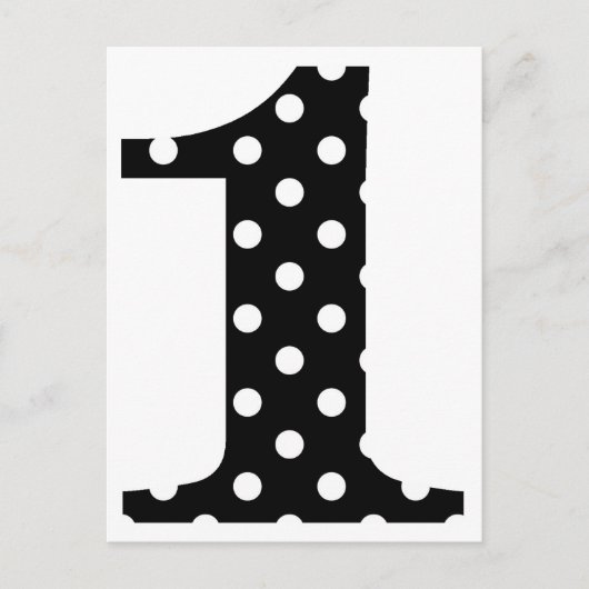 Polka Dot Black en White One Briefkaart (Voorkant)