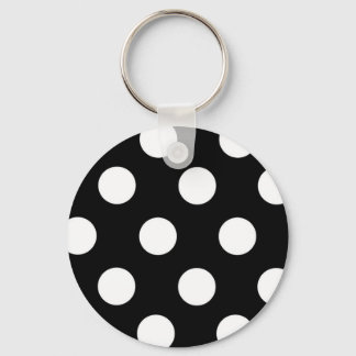 Polka Dot Black en White Sleutelhanger