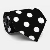 Polka Dot Black en White stropdas (Opgerold)