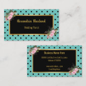 POLKA DOT BLACK GOLD AQUA VISITEKAARTJE (Voorkant / Achterkant)