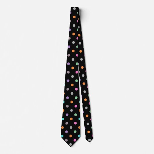 Polka Dot BLACK PASTEL PATTERN STROPDAS (Voorkant)