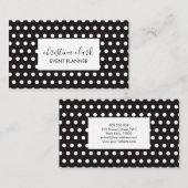 Polka Dot Black White, aangepast Visitekaartje (Voorkant / Achterkant)