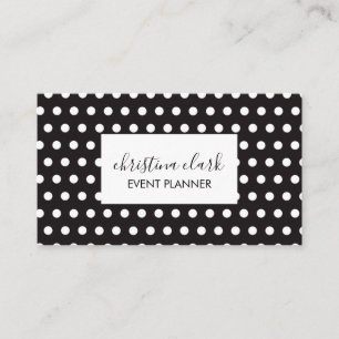 Polka Dot Black White, aangepast Visitekaartje