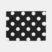 Polka Dot Black & White Fleece Throw Blanket Deken (Voorkant (Horizontaal))