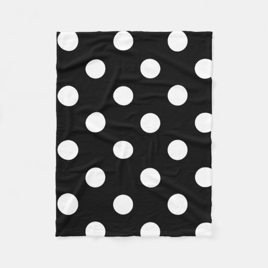 Polka Dot Black & White Fleece Throw Blanket Deken (Voorkant)