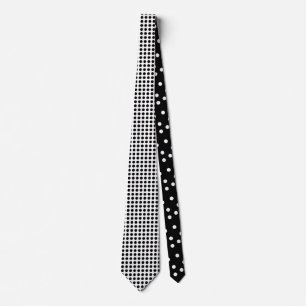 Polka dot Black & White Necktie Stropdas