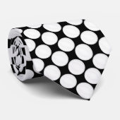 Polka Dot Black & White Stropdas (Opgerold)