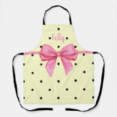 Polka Dot Black Yellow Pink Bow Personalized Schort (Voorkant)
