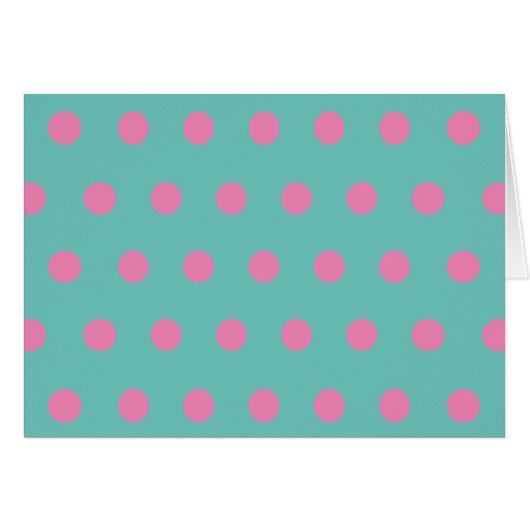 Polka Dot Blank Kaarten (Aqua & Pink) (Voorkant Horizontaal)