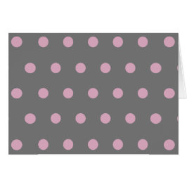 Polka Dot Blank Kaarten (donkergrijs en zacht roze