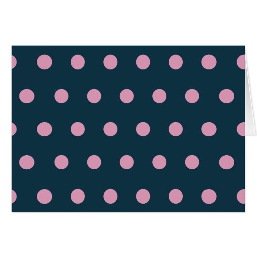Polka Dot Blank Kaarten (Midnight Blue & Soft Pink (Voorkant Horizontaal)