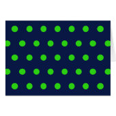 Polka Dot Blank Kaarten (Navy Blue & Lime Green) (Voorkant Horizontaal)
