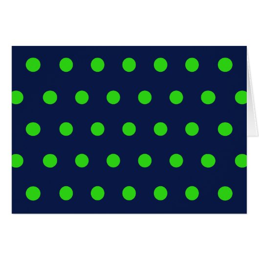 Polka Dot Blank Kaarten (Navy Blue & Lime Green) (Voorkant Horizontaal)