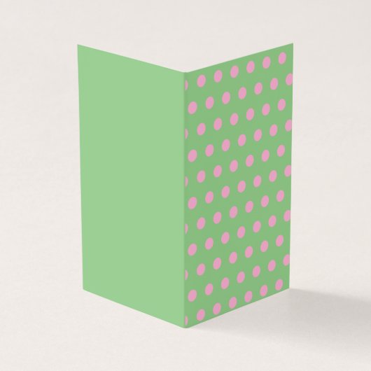 Polka Dot Blank Wenskaart (Sage Green & Roze) Kaart (Buitenkant)