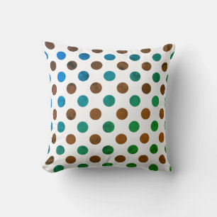 Polka Dot Blauw en Groen Kussen