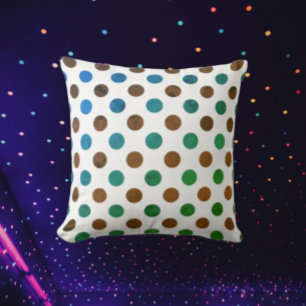 Polka Dot Blauw en Groen Kussen