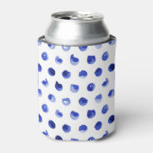 Polka dot: blauw kobalt geometrisch blikjeskoeler (Blikje Voorkant)
