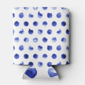 Polka dot: blauw kobalt geometrisch blikjeskoeler (Achterkant)