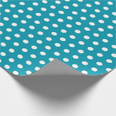 Polka dot blauw patroon cadeaupapier (Hoek)