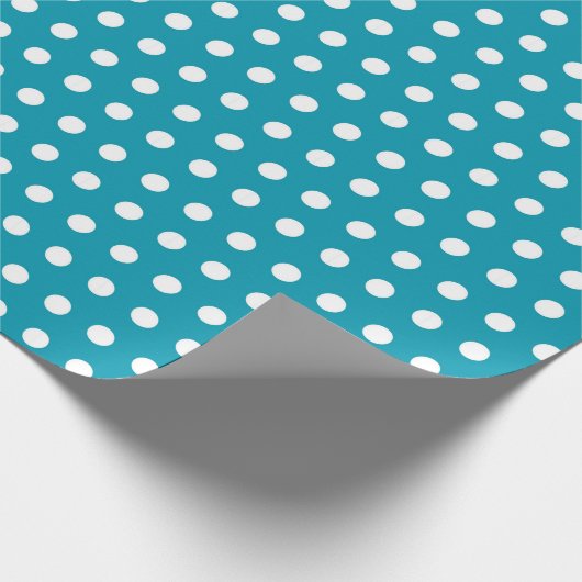 Polka dot blauw patroon cadeaupapier (Hoek)