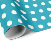 Polka dot blauw patroon cadeaupapier (Rol Hoek)