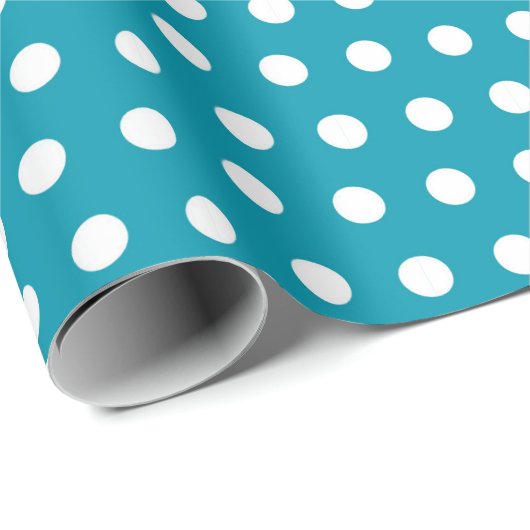 Polka dot blauw patroon cadeaupapier (Rol Hoek)