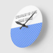 Polka Dot Blauw & Wit Boerderij Home Klok (Hoek)