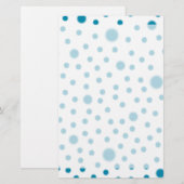Polka Dot Blauwgroen Schrijfpapier Briefpapier (Voorkant / Achterkant)