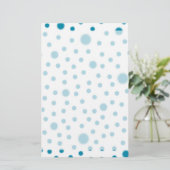 Polka Dot Blauwgroen Schrijfpapier Briefpapier (Staand voorkant)