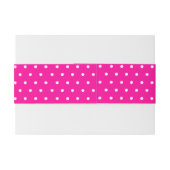 Polka dot bloem roze naam buik band uitnodigingen wikkel (Achterkant Voorbeeld)