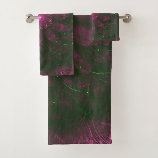 Polka Dot Bloom – Botanische Fractale Kunst Bad Handdoek (Insitu)