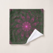 Polka Dot Bloom – Botanische Fractale Kunst Bad Handdoek (Wasdoekje)