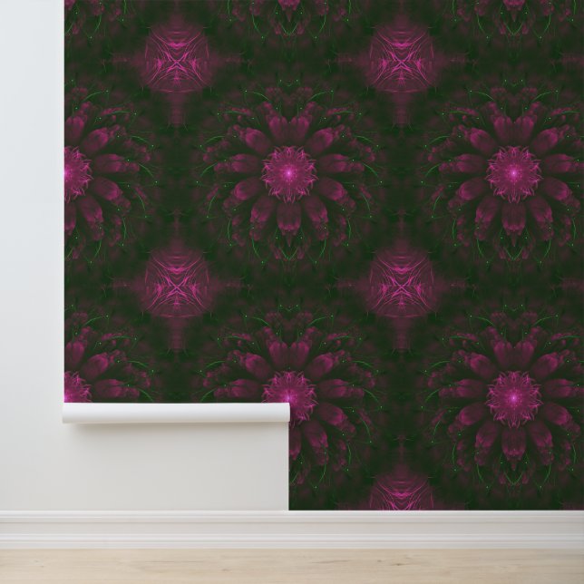 Polka Dot Bloom – Botanische Fractale Kunst Behang (Applicatie)