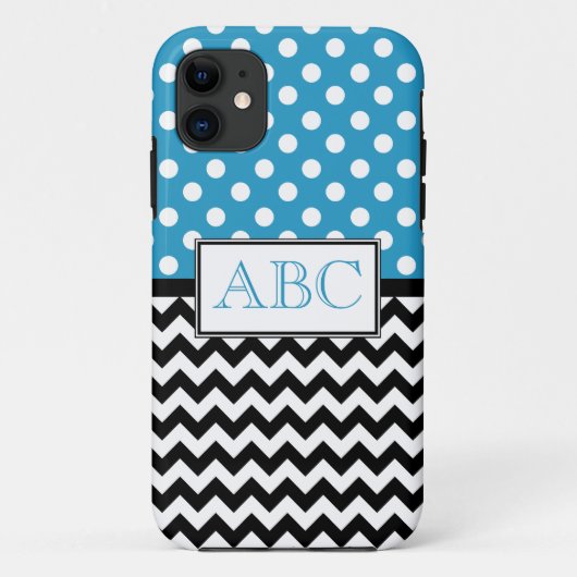 Polka Dot Blue en Chevron iPhone 5 Hoesje (Achterkant)