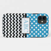 Polka Dot Blue en Chevron iPhone 5 Hoesje (Achterkant (horizontaal))