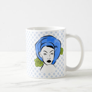 Polka Dot Blue Pet Koffiemok