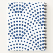 Polka Dot Blue Swirls Monogram Naam Notitieboek (Achterkant)