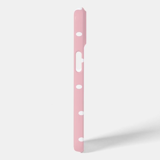 Polka Dot blush roze & grijze naam iPhone Case (Achterkant / Rechts)