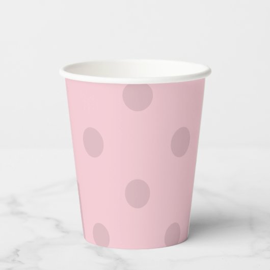 Polka Dot Blush Roze  Papieren Bekers (Achterkant)