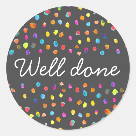 Polka dot boho leuke pop kunst goed gedaan ronde sticker (Voorkant)