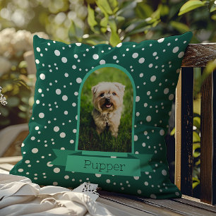 Polka dot boog foto voor huisdieren buitenkussen